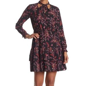 NANETTE LAPORE Garden Girl Dragonfruit Multi Floral Boho Tiered Dress, Size 10